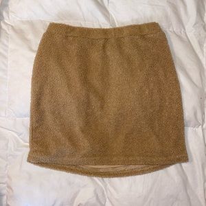 Solid Fuzzy Mini Skirt
